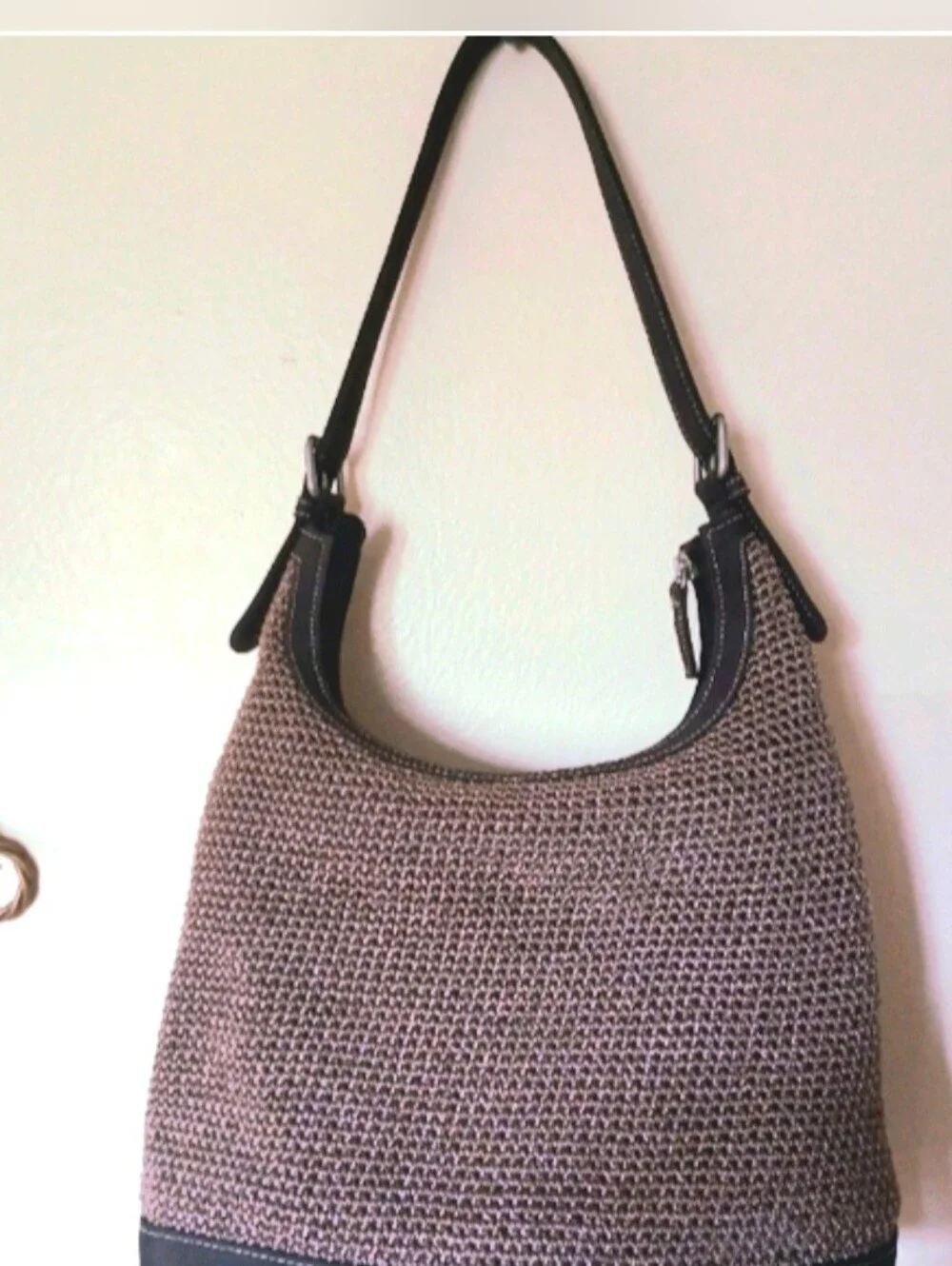 Sak Brown Crochet Hobo Bag